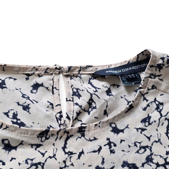 French Connection Women's Navy And Beige Blouse, Size 2 - Picture 4 of 7